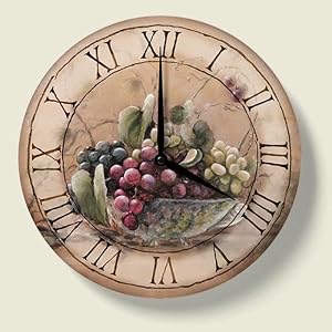 TUSCAN Grapevine Breeze Decorative Wood Wall Clock by
