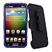 Cellularvilla Lg Lucid 3 VS876 Purple Black Prime Series Hard Soft Dual Layer Holster Case KickStand with Locking Belt Swivel Clip Cover Protector