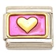Enamel Heart Italian Charm Stainless Steel 9mm