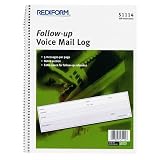 Rediform Follow-Up Voice Mail Log Book,500 Message Areas,10-5/8x8