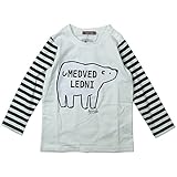 《H28年秋冬物》 nico hrat(ニコフラート) 製品洗い加工済み 42/2天竺しろくま長袖Tシャツ 130cm/OW NO.B-260264