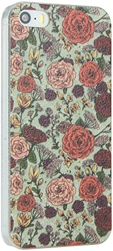 iPhone 5 / 5S Case , Aeonn Print Pattern Perfection Design Embossed Surface Bumper, Scratch Resistant Clear Slim Fit Hardcover Premium Plastic Case for iPhone 5 / 5S (Rose Flower)