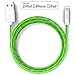 Pawtec [Apple MFi Certified] Premium Lightning Cable 3.3 Ft/1M Nylon Braided for iPhone 11/11 Pro / 11 Pro Max/XS/XS Max/XR/X / 8/7 / 6s 6, iPad Pro/Air (Lime Green)