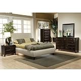 Cappuccino Upholstered Bedroom Set (California King) by Coaster