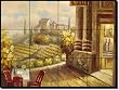Vineyard Cafe - Tuscan Tumbled Marble Tile Mural 12" x 16" Kitchen Shower Backsplash
