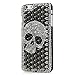 iPhone 6 Skull Case, Charm Of Diamonds Unique Handmade 3D Cool Skull Black Case For Apple iPhone 6 4.7'' Bling Rhinestone Crystal Cover Phone Back Hard Protective Skin +Clean Cloth