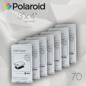Polaroid ZINK Media 3 x 4 inch Photo Paper for Polaroid Z340 Camera and Polaroid GL10 Printer - Pack of 70