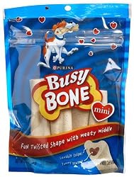 Busy Bone Mini Dog Treats(4-Count), 6.5-Ounce Bags (Pack of 8)