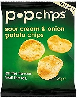 (10 PACK) - Popchips Sour Cream & Onion | 23 x 24g x | 10 PACK - SUPER SAVER - SAVE MONEY