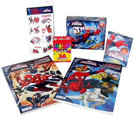 Ultimate Spiderman Art Set and Activity Bundle Ultimate Spiderman Coloring Books, Crayons, Puzzle, Tattoos, 111 Stickers