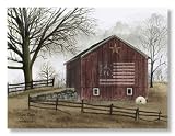 Flag Barn by Billy Jacobs Country Americana Primitive Folk Art Print 8x10