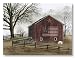 Flag Barn by Billy Jacobs Country Americana Primitive Folk Art Print 8x10
