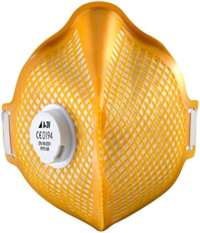 Alphamesh 8000 Series A3V - FFP3 NR Valved Fold Flat Disposable Dust Mask Respirator - Orange by Alphamesh 8000 Series