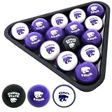 Kansas State Wildcats College Logo Pool Balls Set