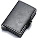 Aviation aluminum slim wallet Minimalist RFID blocking card box Card gradually slides out (Black)