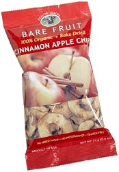 Bare Fruit 100% Organic Bake-Dried Cinnamon Apple Chips, 2.6-Ounce Bags (Pack of 12)