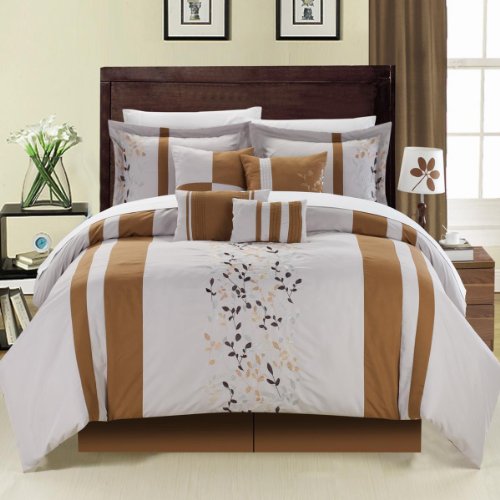Chic Home Roma 12 Piece Comforter Set Queen Taupe Price In India