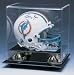 Deluxe Mini Football Helmet Display Case with Gold Risers