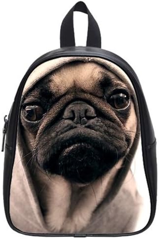 JDSitem Puppy Dog Pug Loves Life Retro Vintage Design Size L Backpack School Bag Satchel