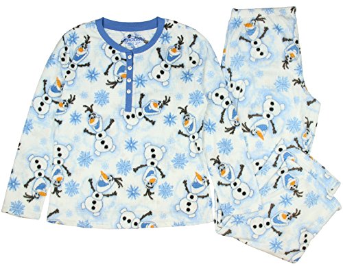 Disney Frozen Olaf Waffle Fleece Pajama Sleep Set