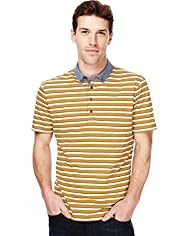 Autograph Pure Cotton Striped Polo Shirt