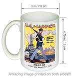 Active Service On Land And Sea WWi US Marines COFFEE MUG