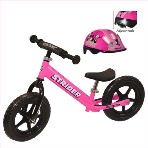 Strider ST-3 Toddler Pre Bikes Pink + Helmet