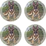 Set of Four German Shepherd Ambiance Coasters - Style vpa3
