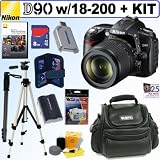 Photo : Nikon D90 DX 12.3MP Digital SLR Camera with 18-200mm f/3.5-5.6 G ED-IF AF-S VR DX Zoom-Nikkor Lens + 8GB Deluxe Accessory Kit