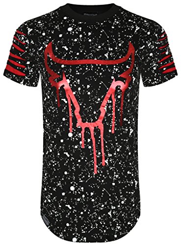 UPSCALE Mens Chicago Bulls Inspired Scallop Tee BLACK S
