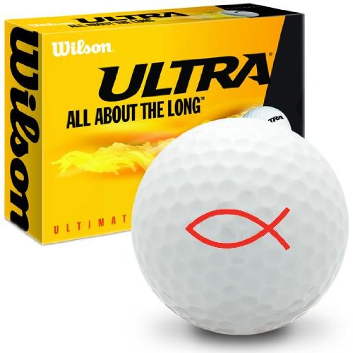 Jesus Fish Red - Wilson Ultra Ultimate Distance Golf Balls