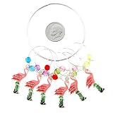 Wine Charms ~ Pink Flamingo Wine Glass Charms Set of 6
