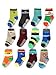 Non-skid Baby Cotton Crew Socks for Unisex Toddler Boys Girls,12 Pairs or 10 Pairs,Assorted (as picture)