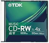 TDK CD-RW Music 1X-4X 80 Min 10 Pack In Slim Jewel Cases