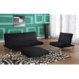 Black Fabric Klik-Klak Sofa Bed Sleeper & Chair