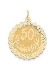 14K Yellow Gold Happy 50th Anniversary Charm