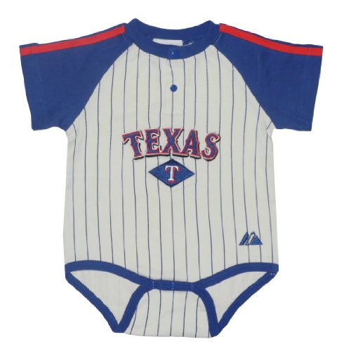 MLB Texas Rangers Baby / Infant One-Piece Bodysuit / Romper / Onesie - Beige & Blue (Size: 24)