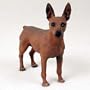 Miniature Pinscher, Red/Brown Original Dog Figurine (4in-5in)