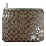 Coach Heritage Star Tablet Padded Sleeve/iPad Sleeve Khaki and Metalic