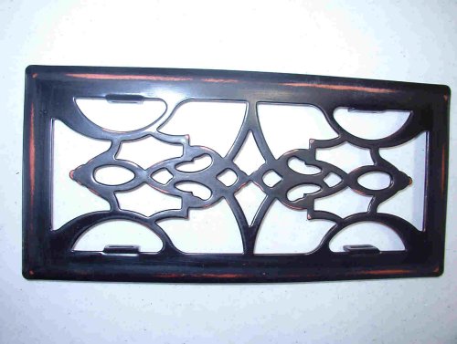 Victorian Oil Rubbed Bronze Register Cover w/ Damper Box- 4 X 12