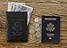 Genuine Leather USA Great Seal Passport Wallet, Case, Holder, Cover (Onyx Black)