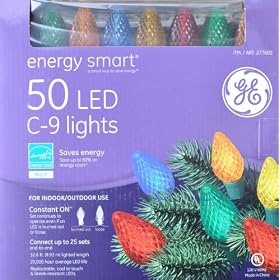GE StayBright 50 Christmas LED C-9 Lights C9