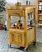 Single Door Kitchen Cart with Butcher Block Top