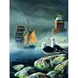 Lighthouse and Seagulls 500pc Jigsaw Puzzle by Kevin Daniels