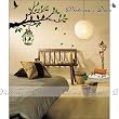 Home Decor Mural Art Wall Paper Stickers -	Branches&Bird Cages ECO-014