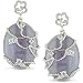 Silver 32-1/6ct Purple Jade and Topaz Earrings