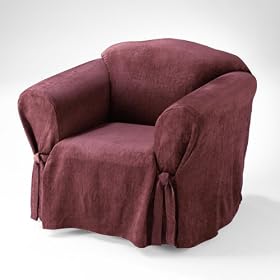 Burgundy Chenille Slipcover - Chair
