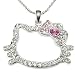Hello Kitty Large Crystal Pink Bow Necklace Pendant