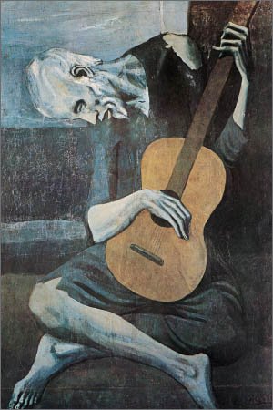 Pablo Picasso (Old Guitarist) Art Poster Print - 24" X 36"