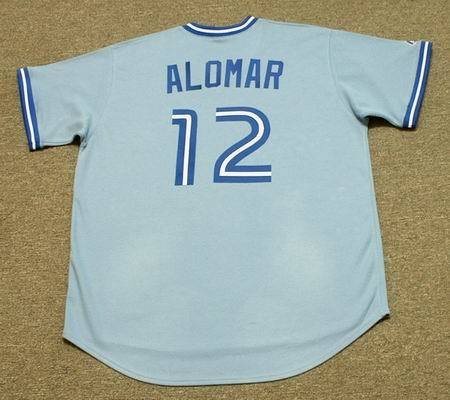 ROBERTO ALOMAR Toronto Blue Jays Majestic Cooperstown Throwback Baseball Jersey, LARGE